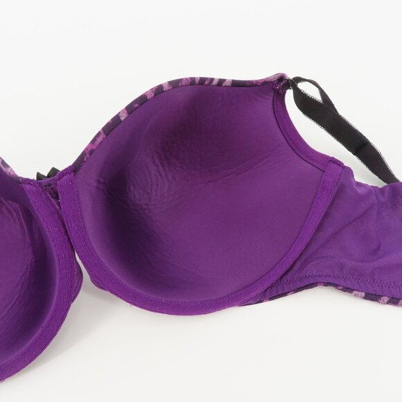Torrid Curve 44B Bra Purple Black Cheetah Leopard Animal Print Underwire Lined - Picture 9 of 15